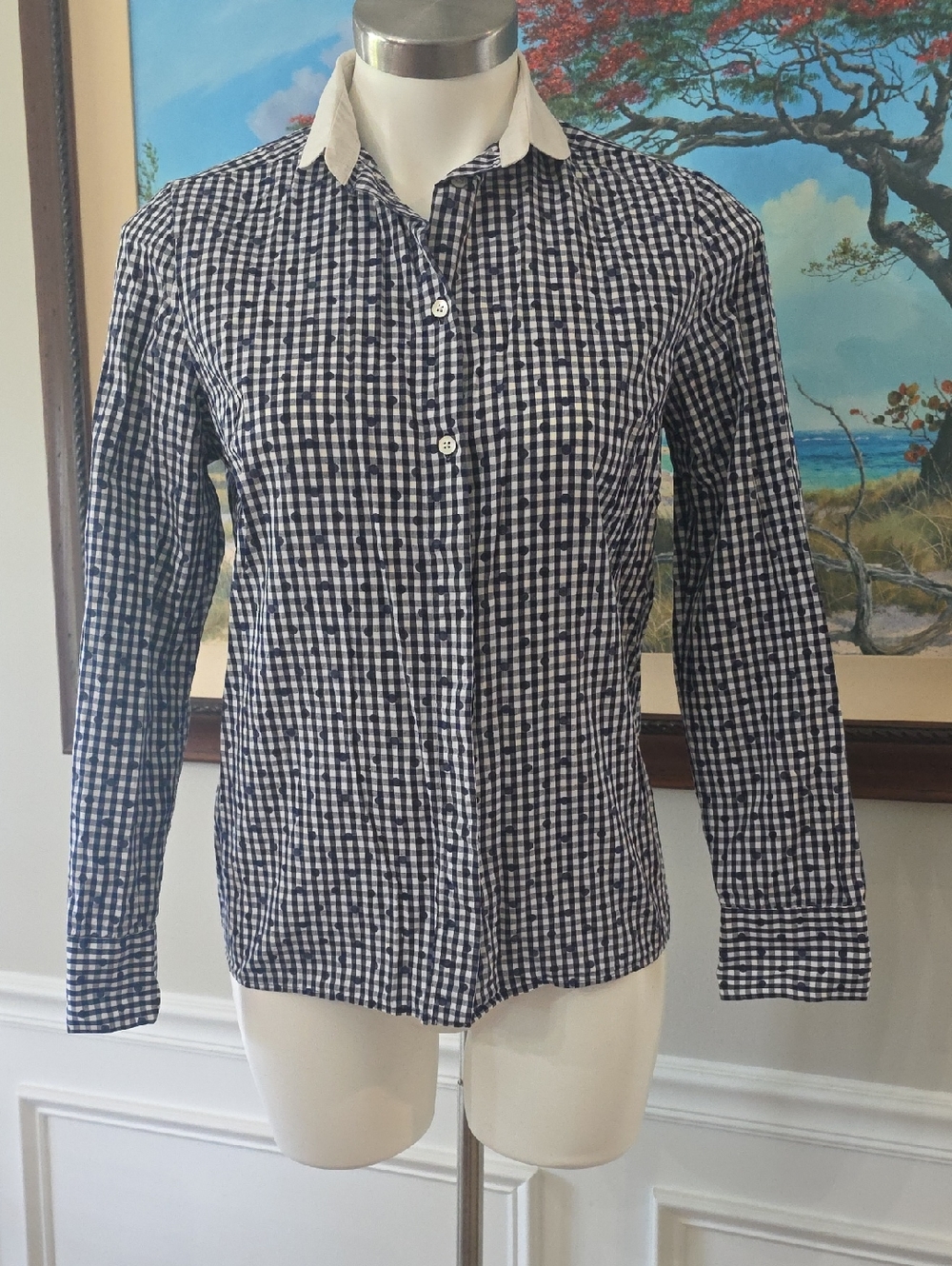 J.Lindeberg Blue & White Button-Up Shirt